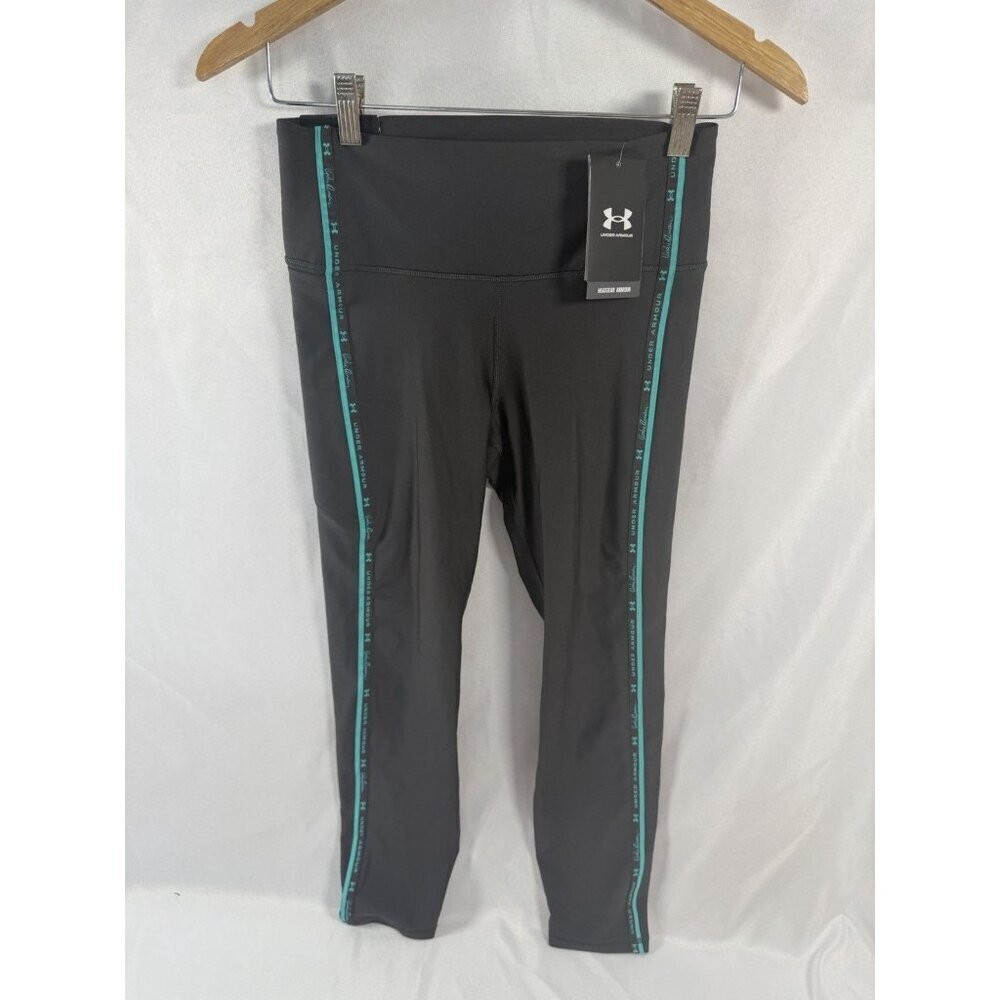 Under Armour Women's High Rise Black Taped Ankle Leggings Compression NEW Medium